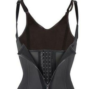 Black latex vest body shaper